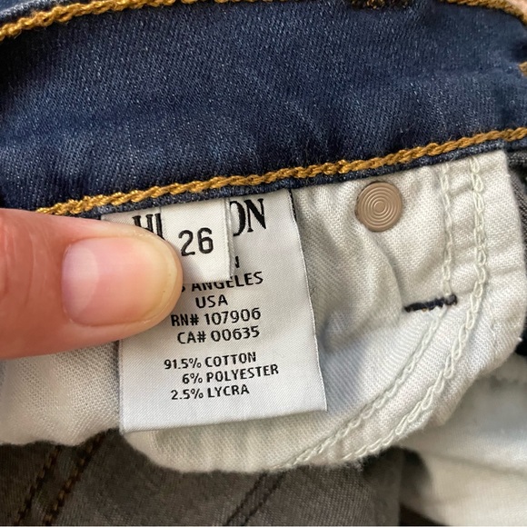 Hudson Love Midrise Bootcut Jeans Women’s Size 26 Dark Blue Denim Soft - Picture 10 of 12